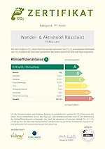 Zertifikat für das Wander- und Aktivhotel Rösslwirt